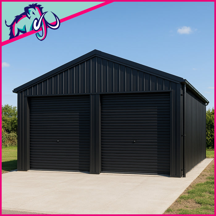 Double Steel Garage - 6m Width, Variable Length