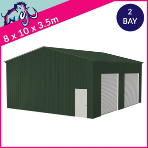 Storage Unit 2 Bay 10 Degree Apex Side Access 8 x 10 x 3.5m – 2 Roller/1 PA/1 FD