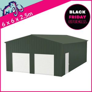 BLACK FRIDAY SPECIAL - Double Standard Apex Garage Gable Access – 6 x 6 x 2.5m