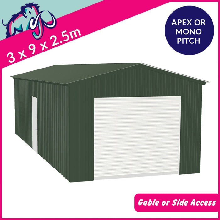 Single Steel Garage – 3 x 9 x 2.5m