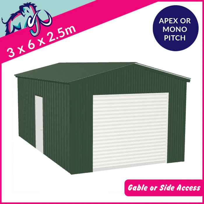 Single Steel Garage – 3 x 6 x 2.5m