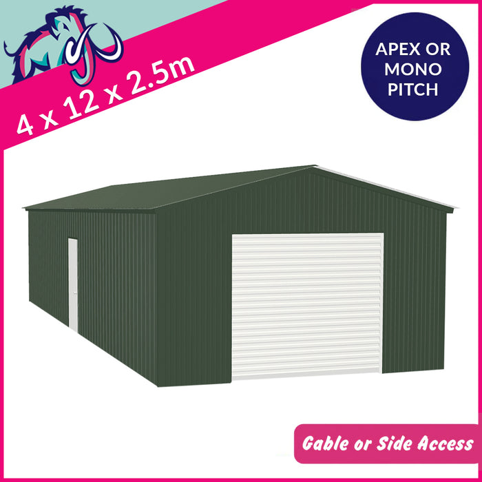 Single Steel Garage – 4 x 12 x 2.5m