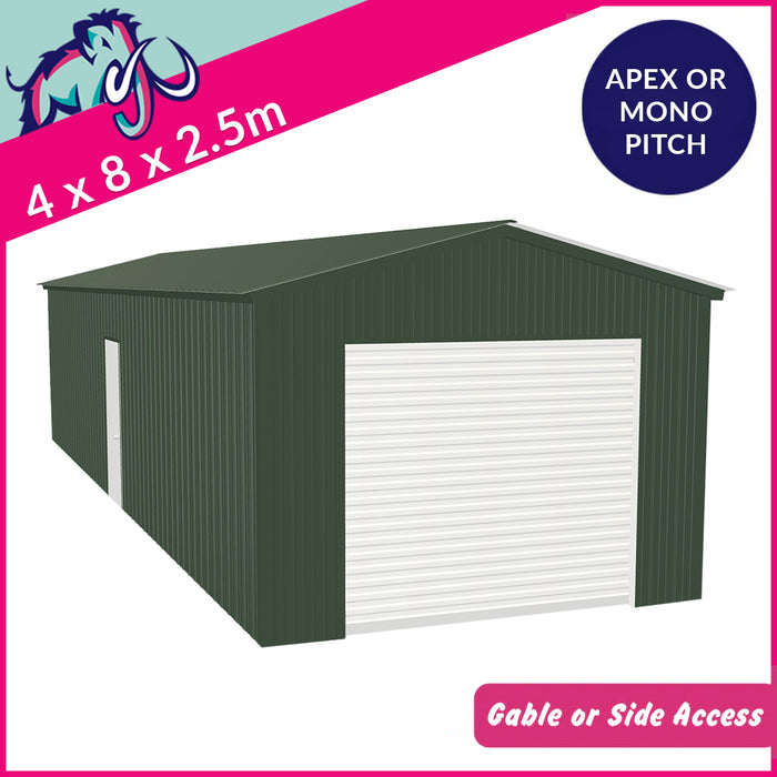 Single Steel Garage – 4 x 8 x 2.5m