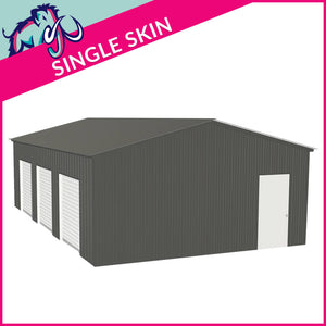 Triple Steel Garage – 6 x 9 x 2.5m– 3 Roller/1 PA