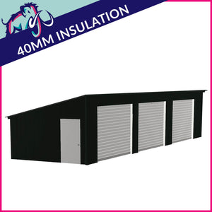 Triple Steel Garage – 6 x 12 x 2.5m– 3 Roller/1 PA