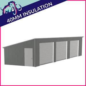 Triple Steel Garage – 6 x 12 x 2.5m– 3 Roller/1 PA