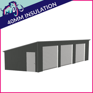 Triple Steel Garage – 6 x 12 x 2.5m– 3 Roller/1 PA