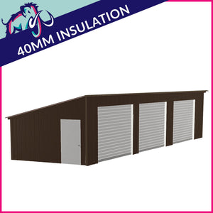 Triple Steel Garage – 6 x 12 x 2.5m– 3 Roller/1 PA