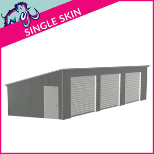 Triple Steel Garage – 6 x 9 x 2.5m– 3 Roller/1 PA