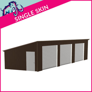 Triple Steel Garage – 6 x 9 x 2.5m– 3 Roller/1 PA