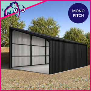 Steel Small Utility Mono Pitch Open Fronted Building