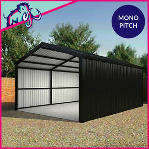 Steel Small Utility Apex Pitch Open Fronted Building