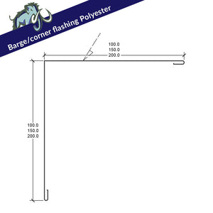 Barge/Corner Flashing - Polyester - 200mm x 200mm x 3m