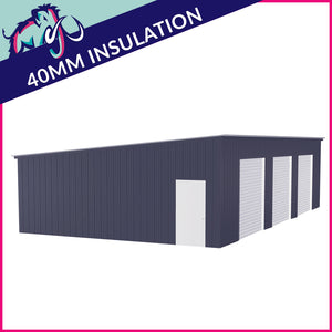 Triple Steel Garage – 8 x 12 x 2.5m– 3 Roller/1 PA