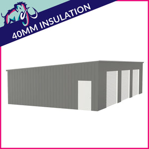 Triple Steel Garage – 8 x 12 x 2.5m– 3 Roller/1 PA