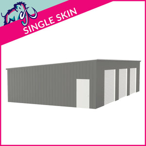 Triple Steel Garage – 8 x 12 x 2.5m– 3 Roller/1 PA