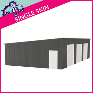 Triple Steel Garage – 8 x 12 x 2.5m– 3 Roller/1 PA